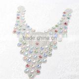 bling Neckline Applique crystal rhinestone mix color glasses transfer for womean dress