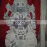 Indian Antique Ganesha Statue Marble Stone Hand Carved Sculpture for Temple