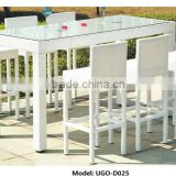 UGO Outdoor Furniture Sale Garden Furniture Set with Glass Rattan Table Chairs
