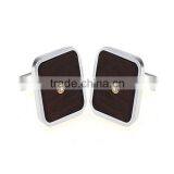 Groomsman Cufflinks With Onyx, Wood and Stainless Steel, Wood Keyhole Cufflinks thumbnail-6