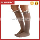 C03-4 High Quality Charming Women Lace Boot Socks with Buttons