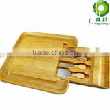 bamboo slate cheese board with knives