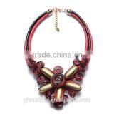 Europe and the United States Flowers Hand Woven Leather Necklace thumbnail-4