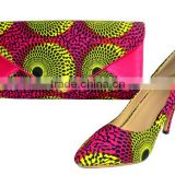 2014 new fashionable ankara shoes and bags matching party dress low heel