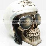 Helmet Skull With Sun Glasses Skeleton Figurine Statue Collectible thumbnail-2