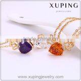 41843 Xuping Colorful Unique Love Heart Shaped Crystal Necklaces With 18K Gold Plated thumbnail-1