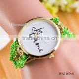 New Classic Geneva Ethnic Braided Analog Quartz Chain Jetaime Stainless Steel Watch thumbnail-4