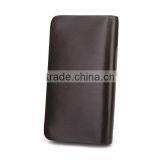 Popular Long Style Zipper Around Genuine Leather Brown Waiter Wallet thumbnail-4