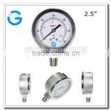 High quality all stainless steel industrial pressure gauge psi/bar with bottom mount