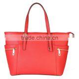 Faux Leather Large Branded Handbag Tote Bag With Zipped Charm thumbnail-1