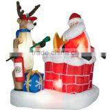 Attractive Christmas Inflatables Santa With Reindeer for Sale thumbnail-1