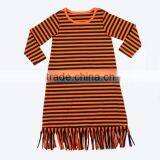 Kids Dress New Style Pumpkin Printed Baby Girls Dresses Pearls Halloween Dress Little Girls Latest Dress thumbnail-5