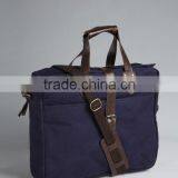 Coated Cotton Canvas Leather Convertible Laptop Bag thumbnail-1