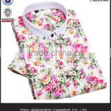 New European Flower Print Men Shirts Fashion Summer Short Sleeve Men Shirt With Pin Collar thumbnail-1