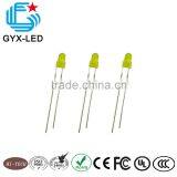 Wholesale Yellow Diffused Lens Yellow Emitting Color 3mm Lens 3.85mm Flange Round Type Throuhg Hole Package Diode LED