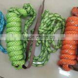 Knotted Glitter Braid Poly Rope Halter Adjustable Horse Rope Headcollar With Lead Rope With Leather thumbnail-2