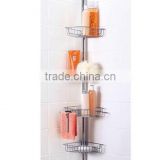 Tension shower caddy and tension pole caddy and bamboo corner caddy