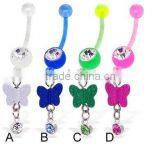 High Quality Dangle Acrylic Crystal Navel Belly Ring Jewelry