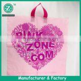 Excellent Desion Pink Flower Flat Handle PO Bag With Side Gusset
