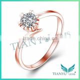Fashion 18k Gold Wedding Rings VVS1 E-F 1Carat Moissanite Diamond Rings for Women