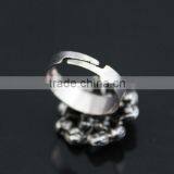 Europe Style Alloy Colourful Diamante Flower Open Rings thumbnail-3