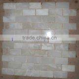 Best Selling Pure Natural WHITE ONYX MOSAIC TILES COLLECTIONS thumbnail-6