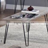 Rustic Design Laminated Particle Board Retro Coffee Table With Powder Coated Metal Legs thumbnail-1