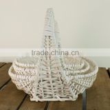 wholesale new designed set of 3 white wicker baskets for sale