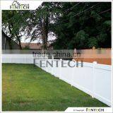 Fentech White Decorative Full Privacy Vinyl Fence With Gothic Fence Post Caps