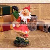 Custom Polyresin Funny Small Garden Gnome Figurine With Mushroom thumbnail-4