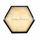 Hexagon Lacquer Tray With Golden Silver Leaf Bottom thumbnail-1