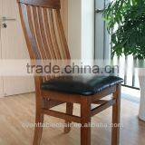 Slat Back Solid Oak Wood Dining Chair With PU Leather thumbnail-1