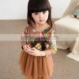2015 New Autumn Girls Clothes Long Sleeve Flower Print Girl Dress For Party Wedding Children Kids Girl Floral Dress For School thumbnail-5