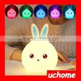 UCHOME Touch Sensor Silicone Rabbit LED Night Light 7 Color Changing Kids Lamp thumbnail-3