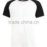 Blank Black Plain Baseball Jersey, 100% Cotton Short Sleeve Raglan Baseball T Shirt For Men thumbnail-5