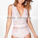 New Arrival 100% Polyester Lady Fashion Clothing Sexy Lace Black Women Bodysuit thumbnail-4