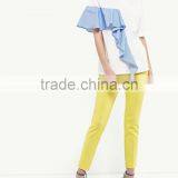 Pictures of Girls Cotton Tops With Stripe Ruffles Round Neck Short Sleeve for Woman Clothing Manufacturer in Guangdong thumbnail-5