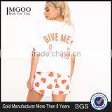 MGOO Custom Design Slogan PJ Set Back Print Jersey Pajamas Full Print Short Pyjama Set thumbnail-1
