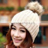 2014 New Women's Knit Cap Beanie Hat With Fur Korean Style Knitted Hat SV007977 thumbnail-5