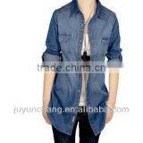 Newest Spring Long Sleeve Jeans Lady Shirt thumbnail-1