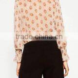 Runwaylover EY2344B Hot Sale 2017 Women Fashion Sleeve Fold Printed Chiffon Blouse thumbnail-3