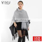 2017 Autumn New Women's Elegant Socialite Cashmere Tassel Cardigan Sweaters Batwing Sleeves Scarf Cape Outwear Good Quality thumbnail-1