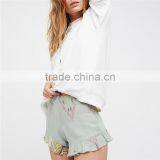 Summer Rayon High Rise Shimmering Cute Boho Ruffle Icing Shorts thumbnail-2