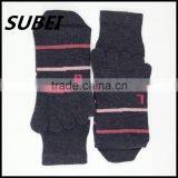 Men's All-pure Combed Cotton Striped Toe Socks Thick Socks thumbnail-3
