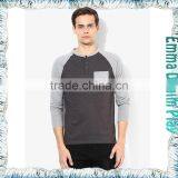 High Quality Custom Design Mens Long Sleeves Contrast Color O-Neck T Shirts thumbnail-1