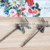 Silver Antique Bronze Filigree Bow Hair Clasp Bobby Pins thumbnail-2