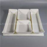 5pcs White Color Hotel Restaurant Used Melamine Dinnerware Dinner Set thumbnail-1