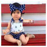 3pcs Set Cute Polka Dots Baby Girls Anchor Rompers M7031503 thumbnail-2