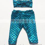 Baby Toddler Girls Little Mermaid Leggings Mermaid Pants Mermaid Capris thumbnail-5