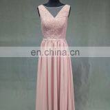Real Sample Cheap Lace Chiffon Sleeveless Long Bridesmaid Dress thumbnail-2